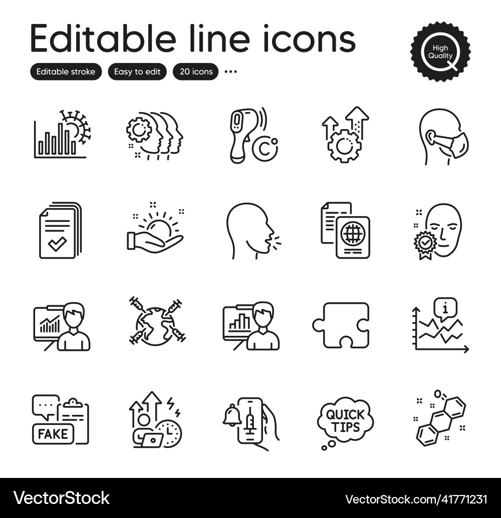 Set of science outline icons contains Set of science outline icons contains Vector Image