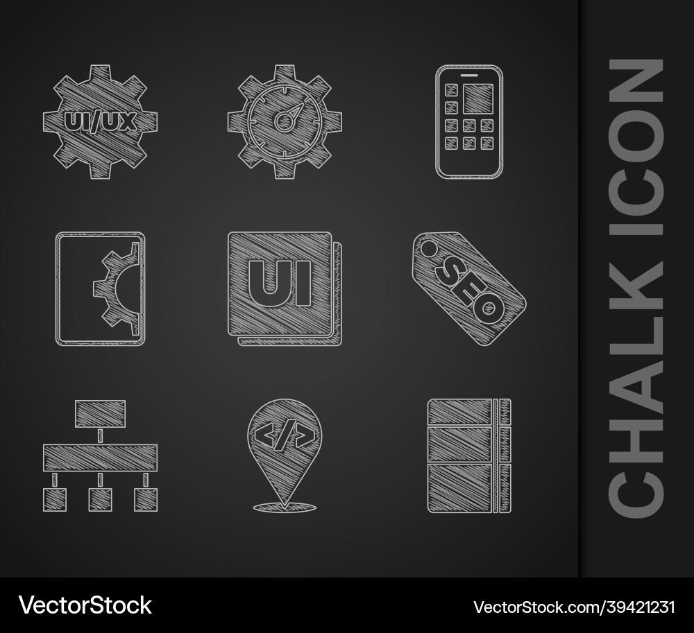 Set ui or ux design front end development Set ui or ux design front end development vector image