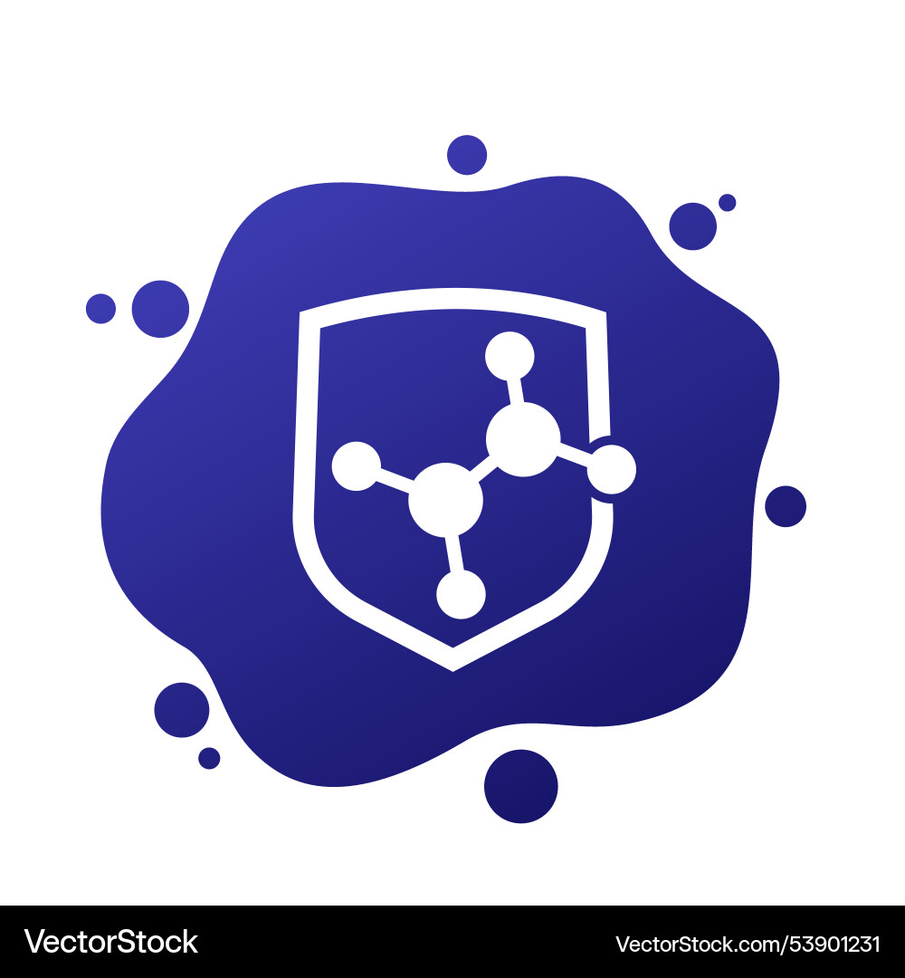 Shield and molecule icon Royalty Free Vector Image