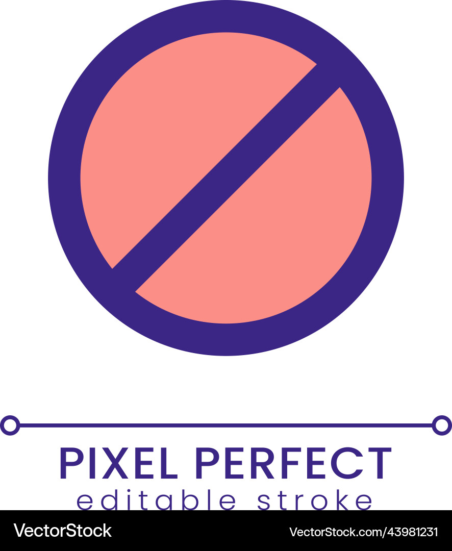 Stop sign pixel perfect rgb color ui icon Stop sign pixel perfect rgb color ui icon Vector Image