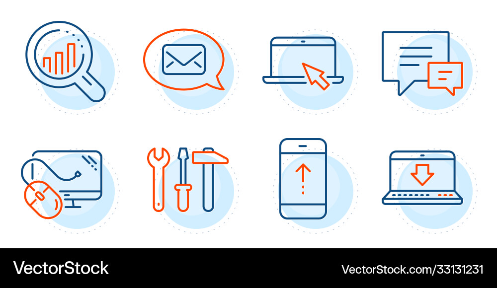Swipe up comment and computer mouse icons set Swipe up comment and computer mouse icons set Vector Image