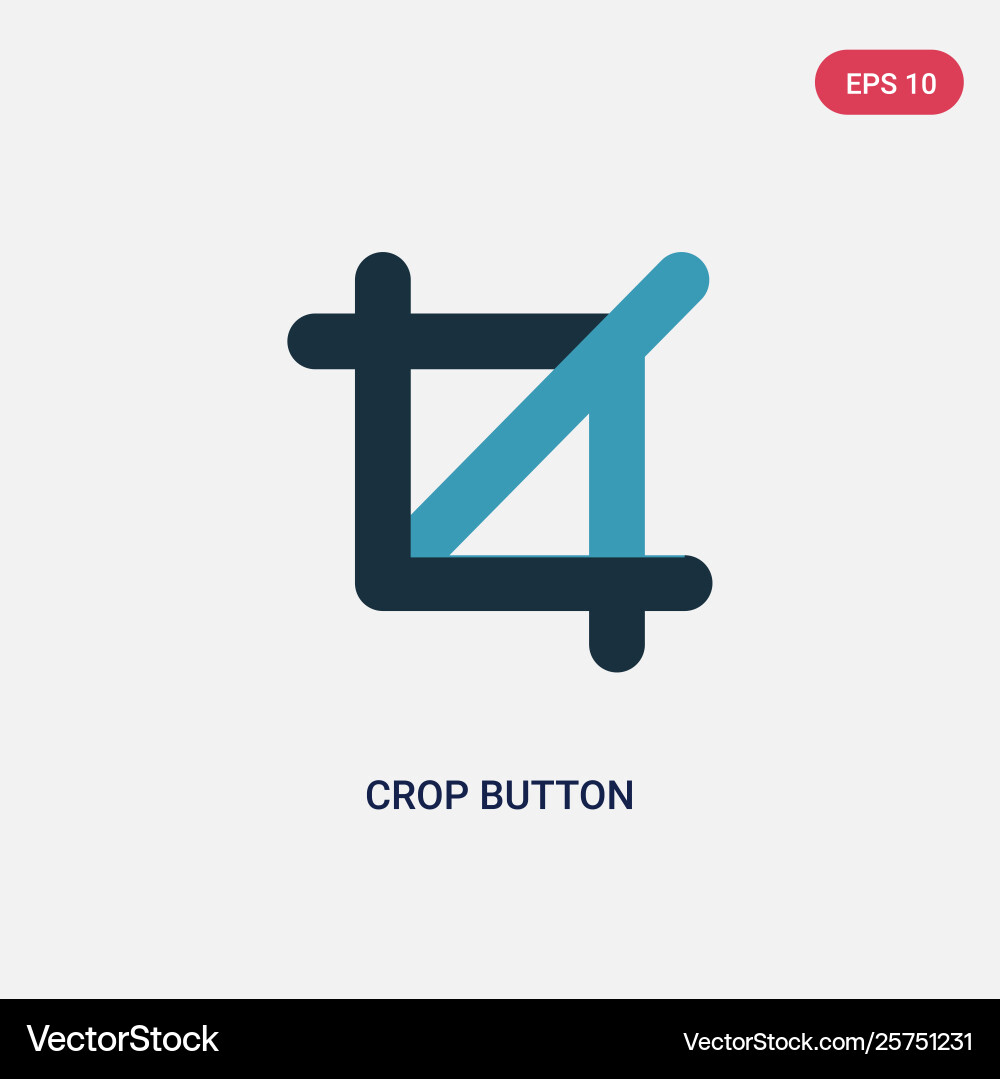 Two color crop button icon from user interface vector image