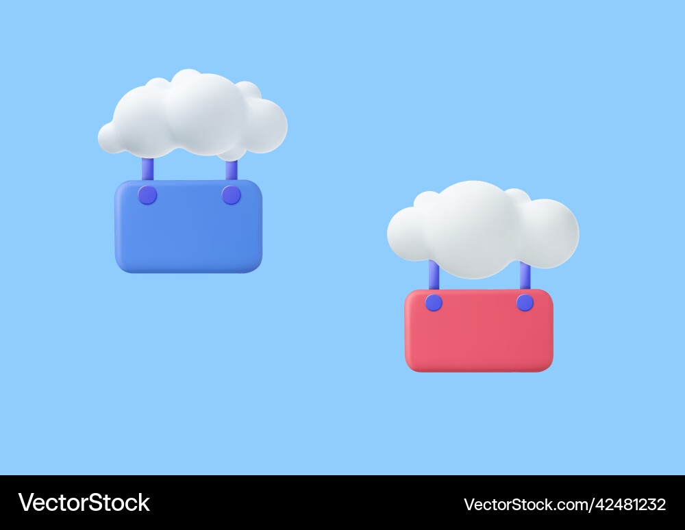 3d hanging chat bubbles by cloud comment Vector Image