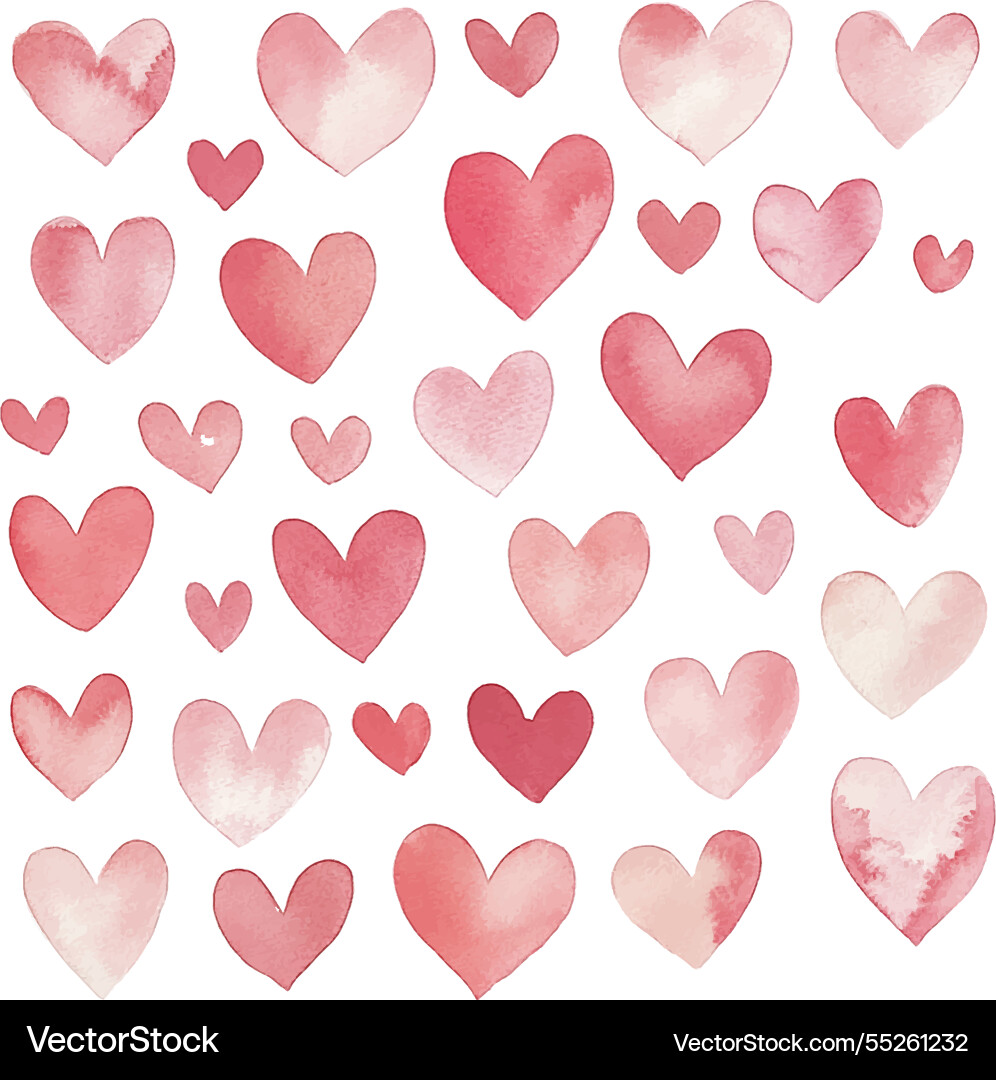 A collection of hearts in various sizes Vector Image