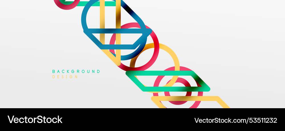 Abstract background - colorful circle lines vector image