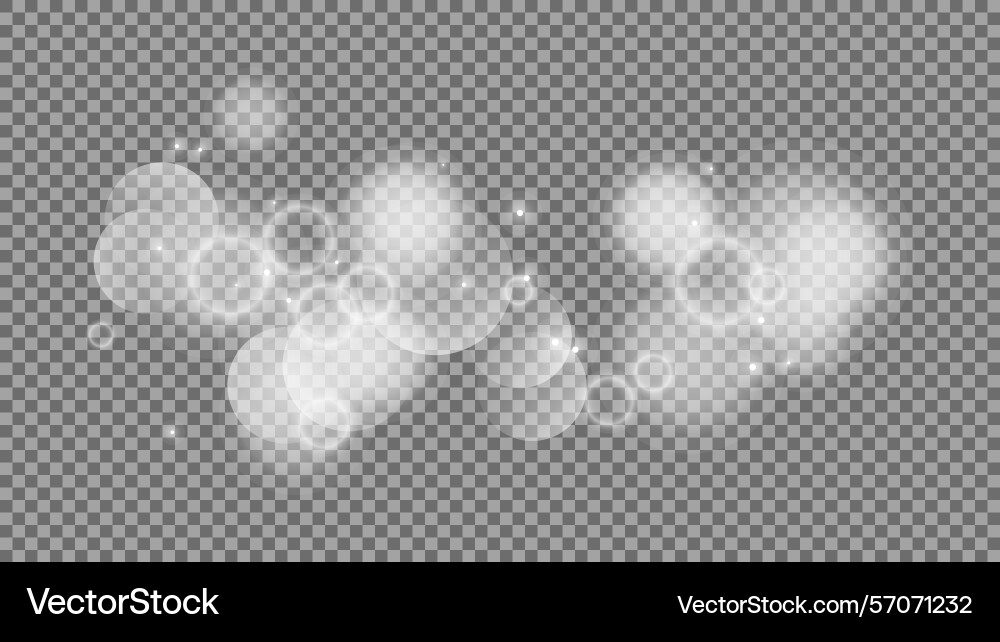 Bokeh circles on transparent background Vector Image