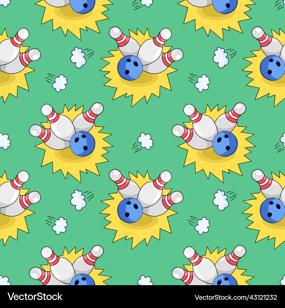 Bowling Seamless Pattern vector image