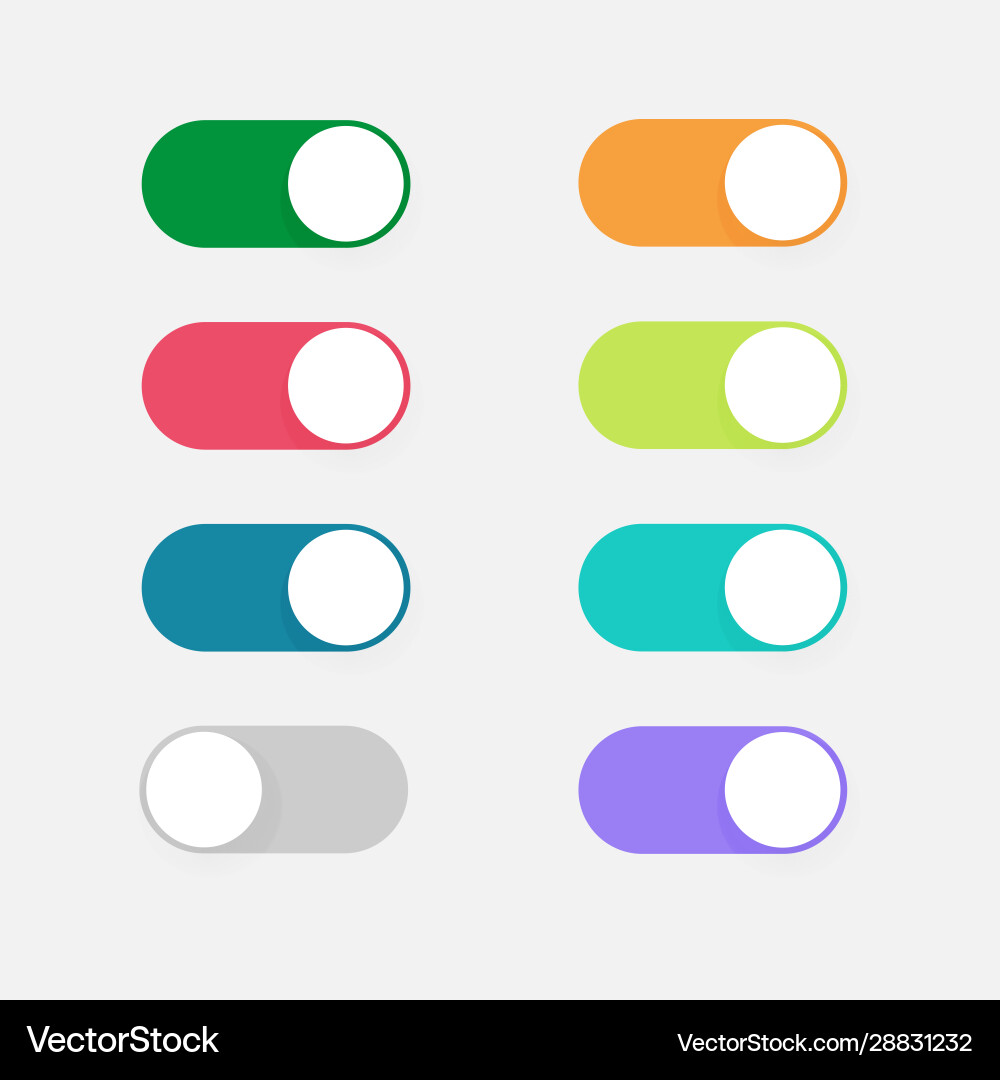 Buttons toggle switch off on design mobile ui Buttons toggle switch off on design mobile ui vector image
