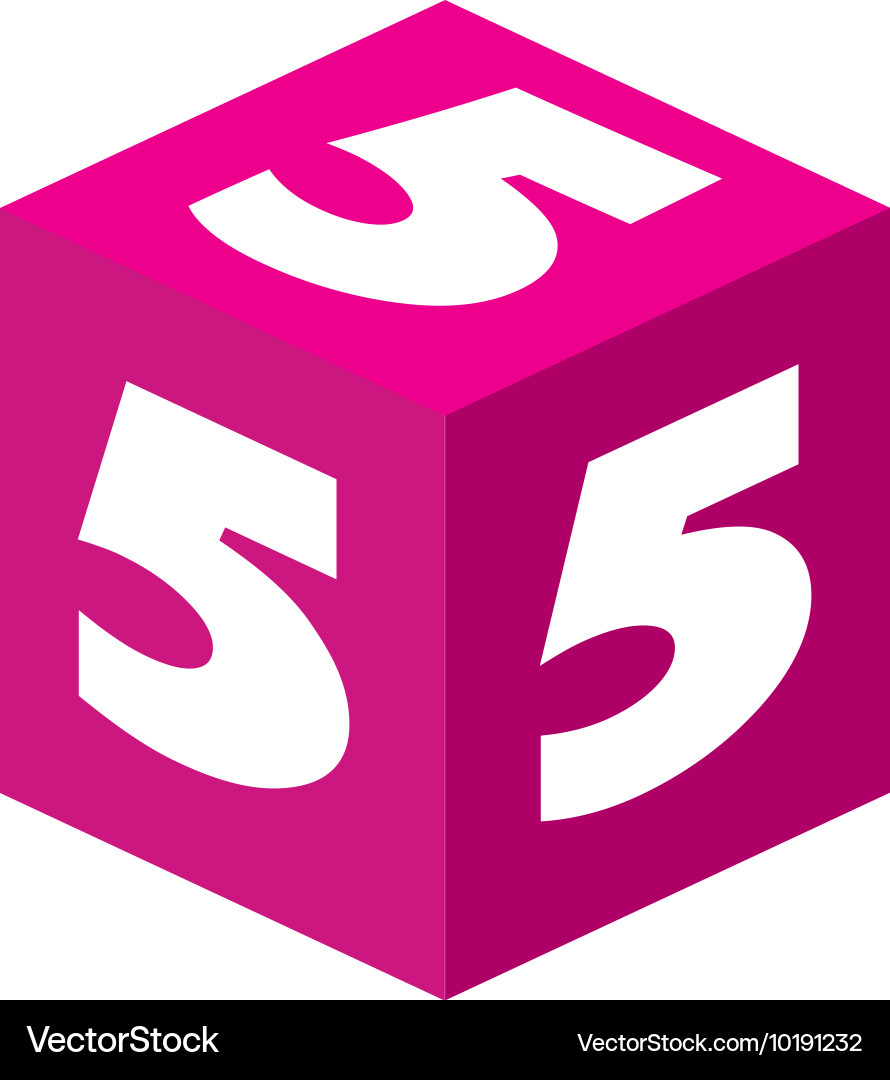 Cube number block graphic vector image