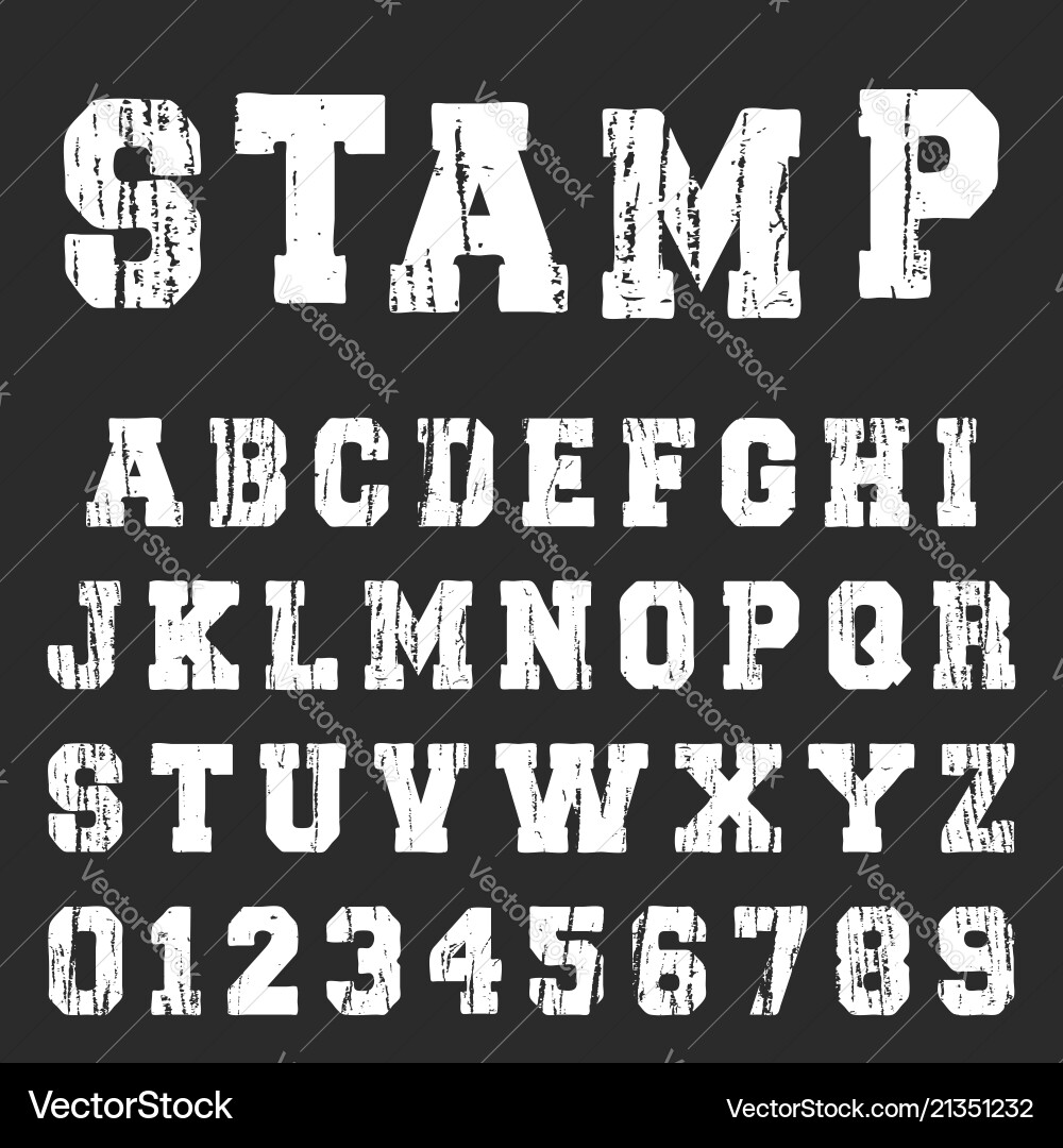 Distressed Vintage Alphabet Vector Image
