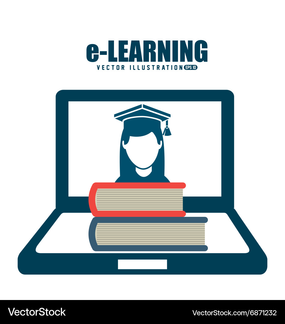 E-learning concept design vector image