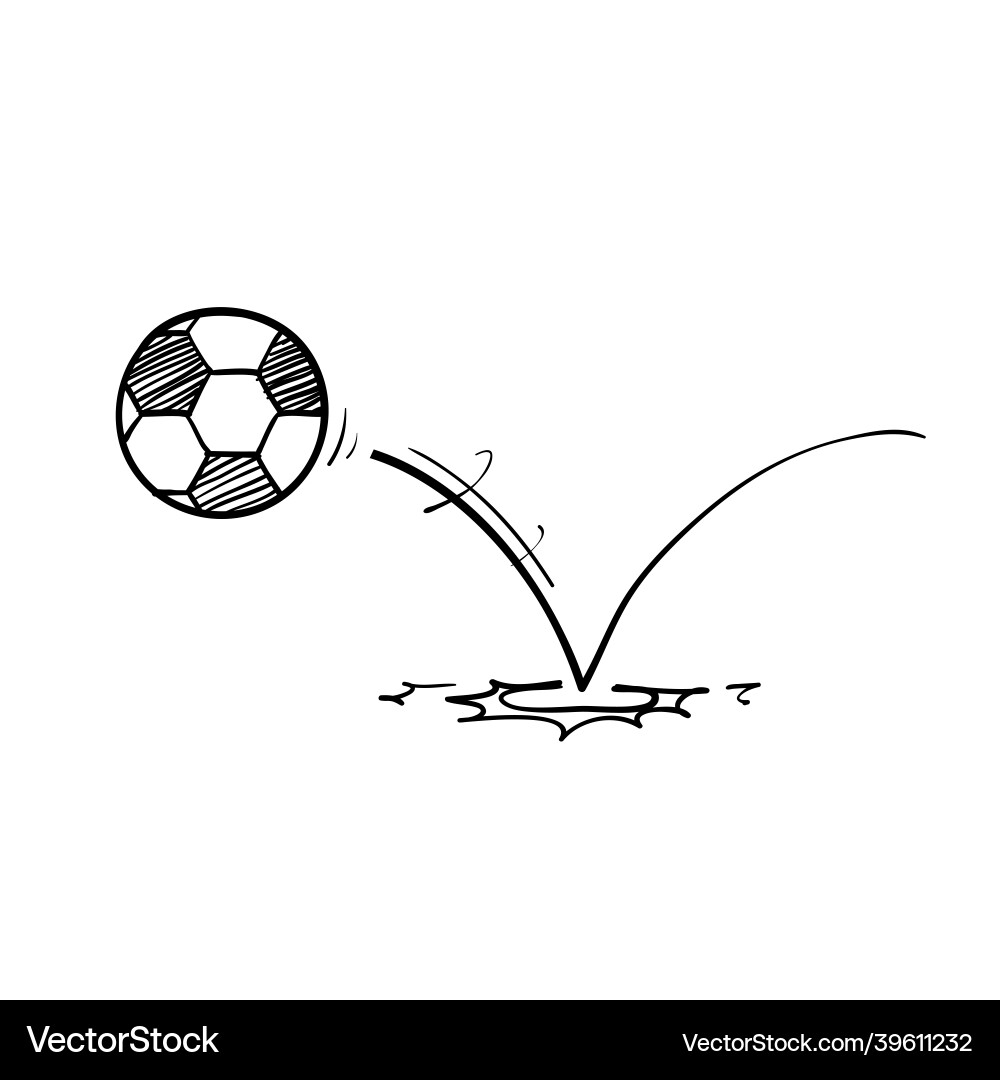 Hand drawn doodle ball bounce icon isolated Hand drawn doodle ball bounce icon isolated vector image