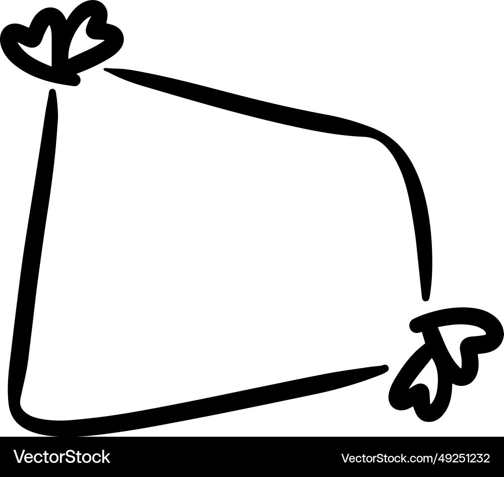 Heart textbox frame border abstract outline shape vector image
