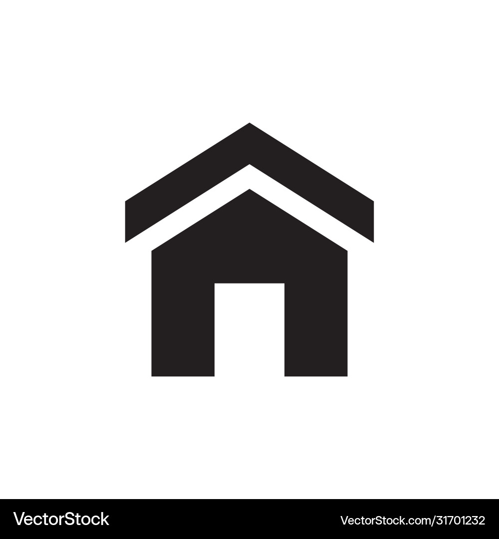 Home - black icon on white background Home - black icon on white background vector image