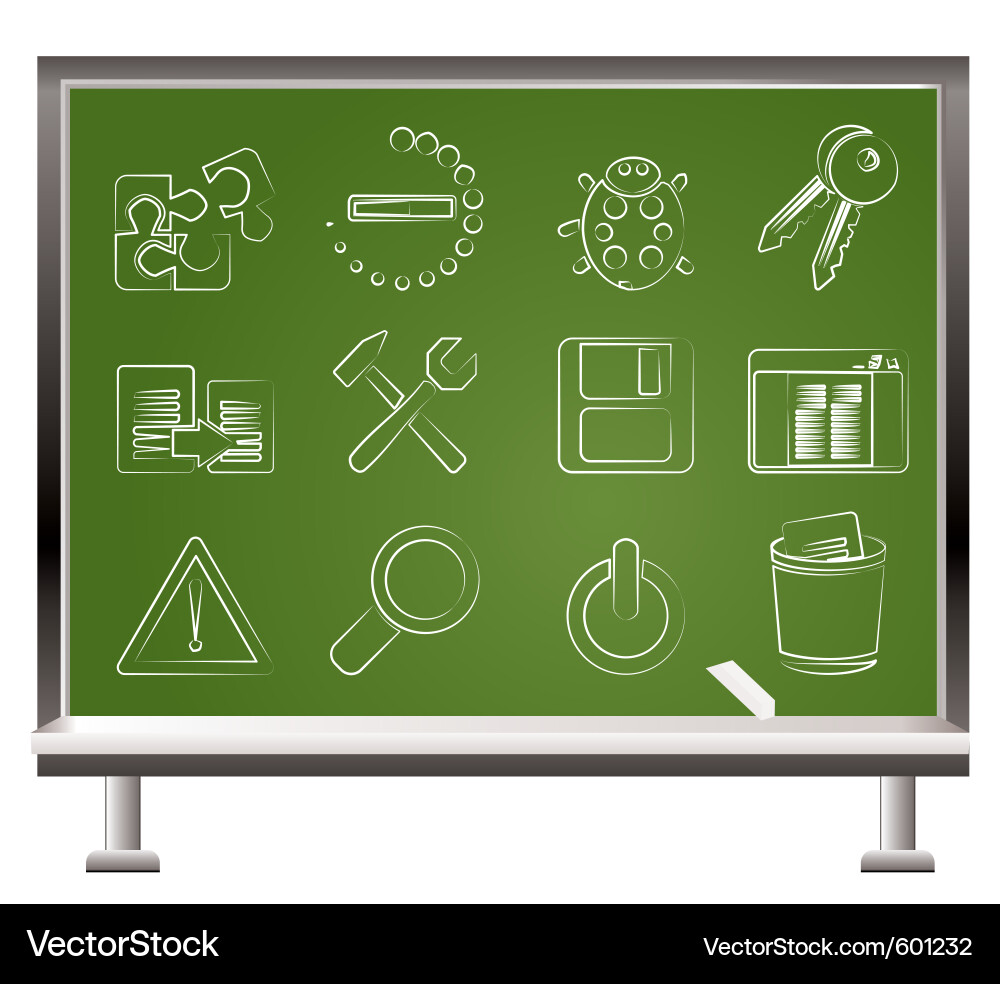 Icons entwickeln und programmieren Vektorbild