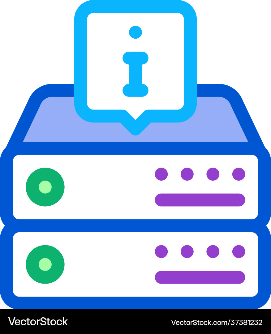 Information on server for machine learning color Information on server for machine learning color Vector Image