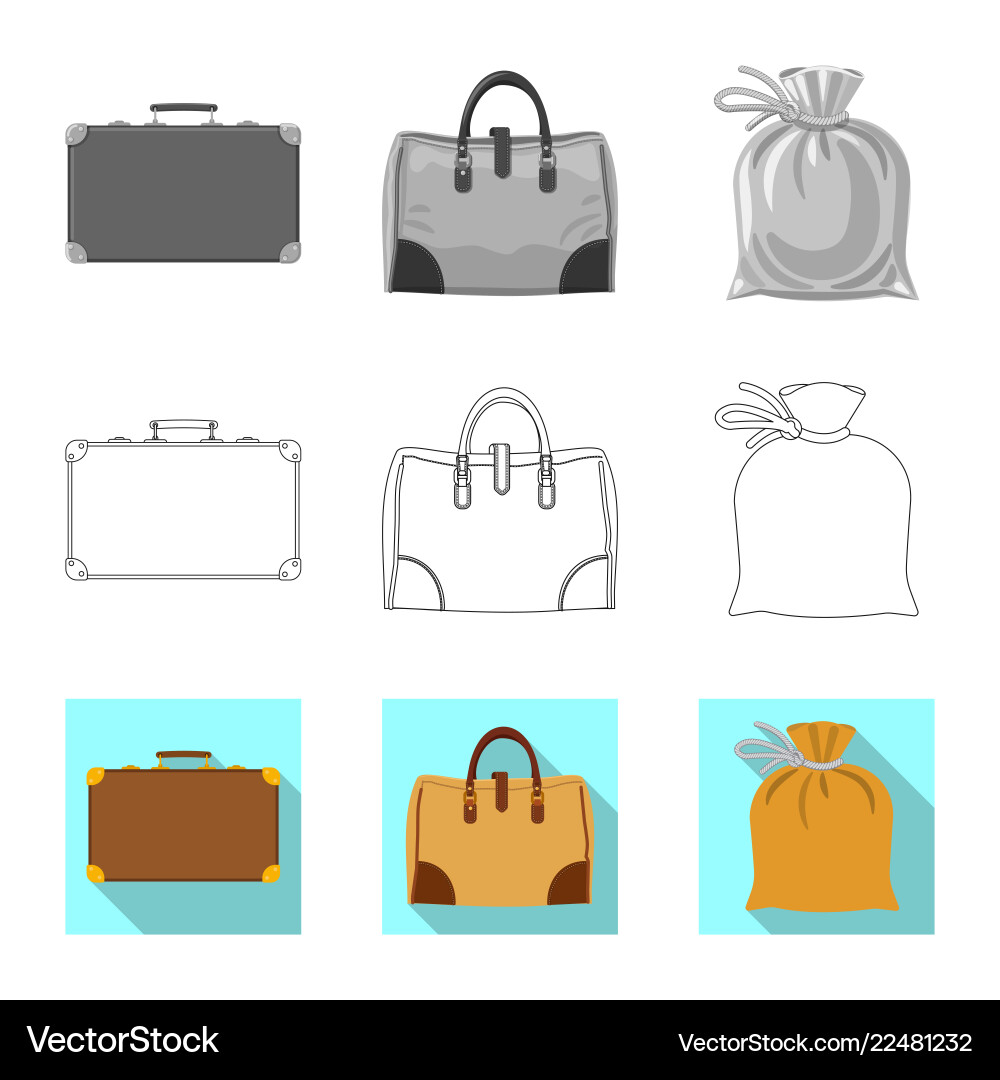 Isolated object of suitcase and baggage icon Isolated object of suitcase and baggage icon vector image