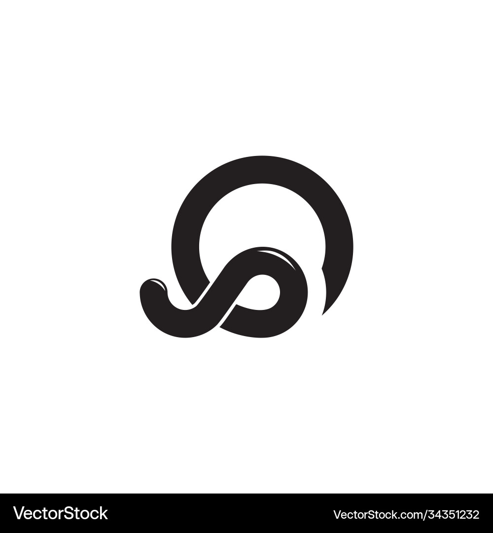 Letter q o simple loop overlapping line logo Letter q o simple loop overlapping line logo Vector Image
