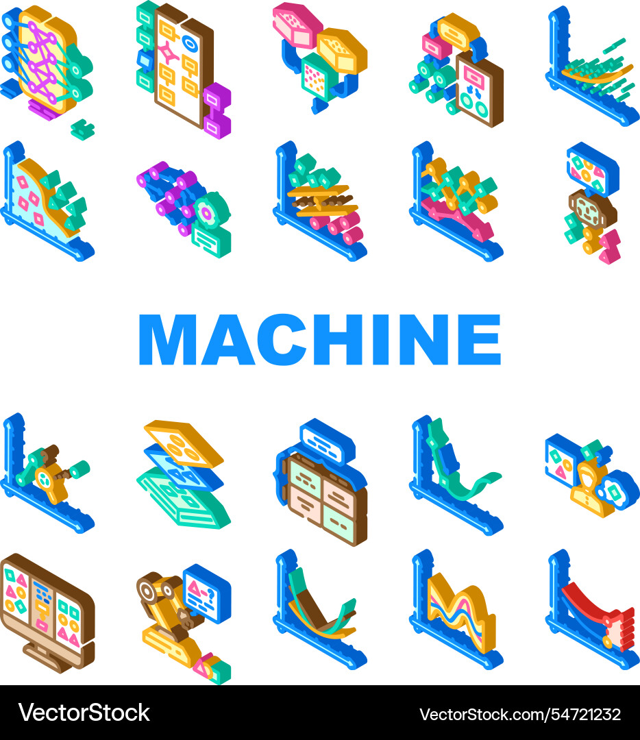 Machine Learning algorithm model icons set Machine Learning algorithm model icons set vektorbild