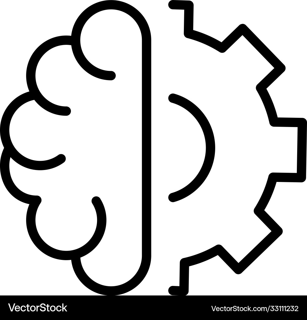 Machine learning line icon Vector Image