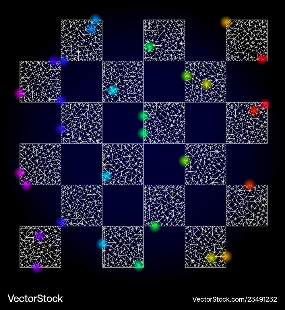 Network mesh chess board with spectrum Network mesh chess board with spectrum vector image