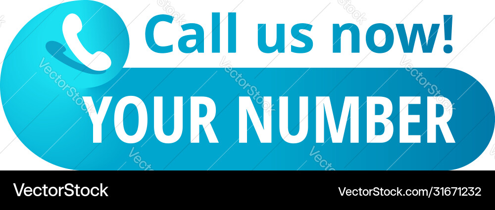 Phone number button template vector image