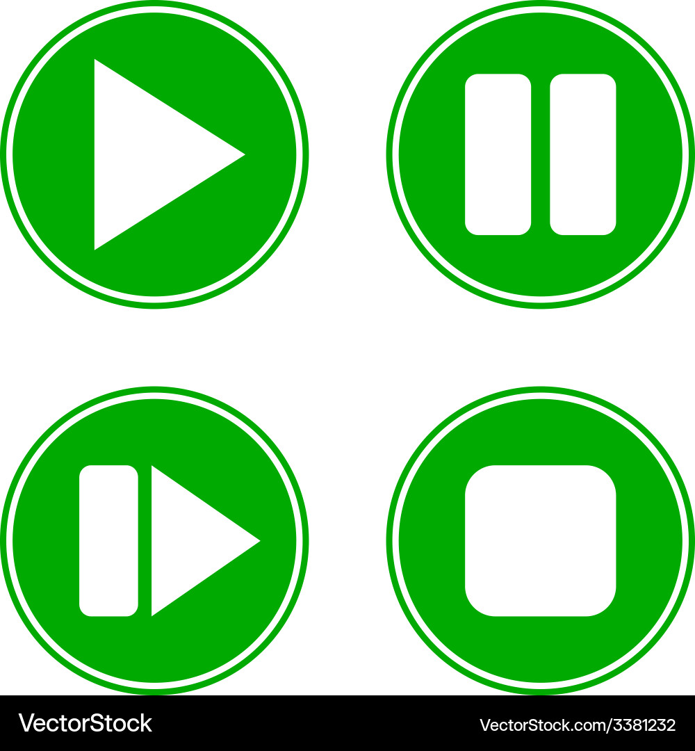 Play pause stop forward buttons set Royalty Free Vector