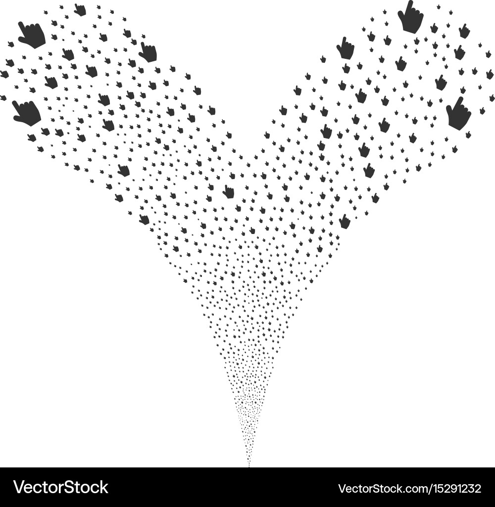 Pointer finger fountain stream vector image