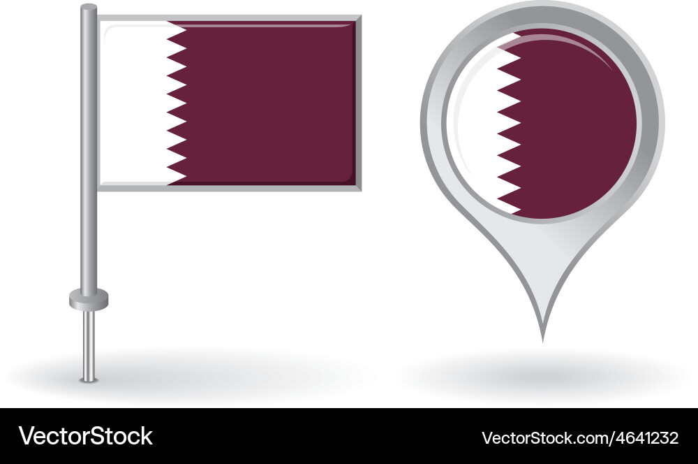 Qatar Pin & Map Pointer Flags Vector Image