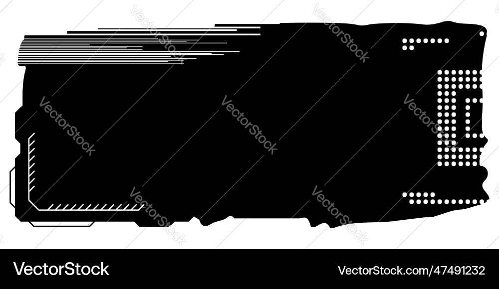 Rectangular design clipart in tech style isolated vector image