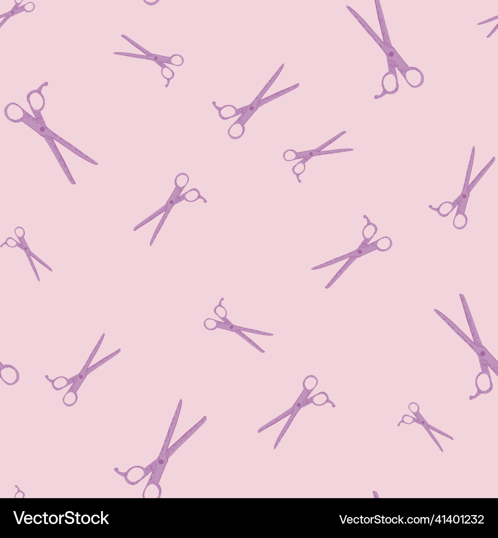 Scissors seamless pattern retro salon background Scissors seamless pattern retro salon background Vector Image