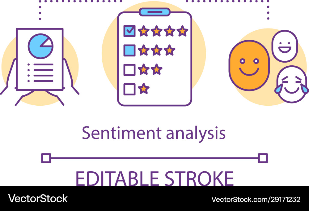 Sentiment analysis concept icon client Sentiment analysis concept icon client vector image
