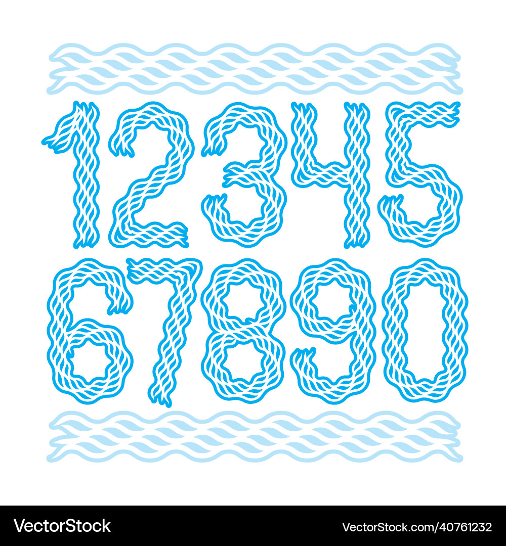 Set of numbers created using elegant flowing Set of numbers created using elegant flowing vector image