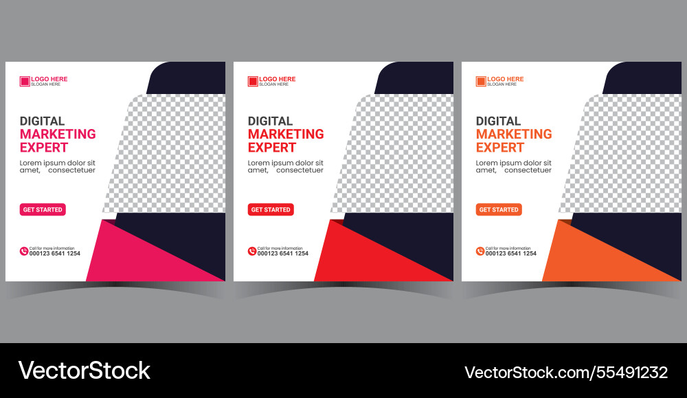 Social media marketing post design templates Vector Image