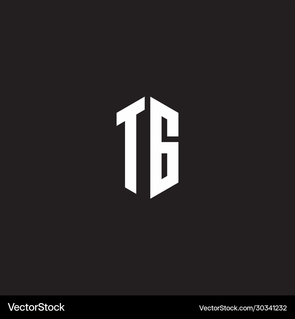 Tg-Logo-Monogramm mit Sechskant-Design Tg-Logo-Monogramm mit Sechskant-Design vektorbild