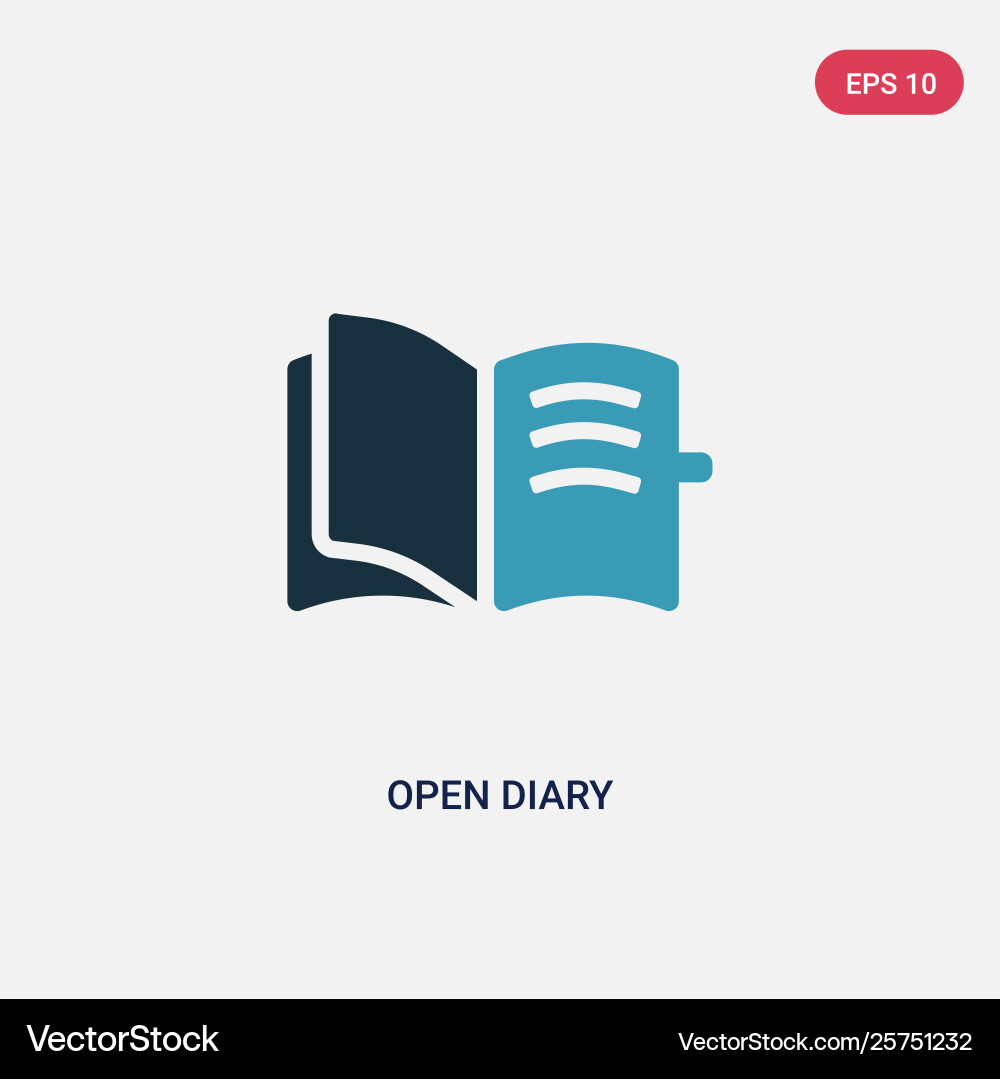 Two color open diary icon from user interface Two color open diary icon from user interface vector image