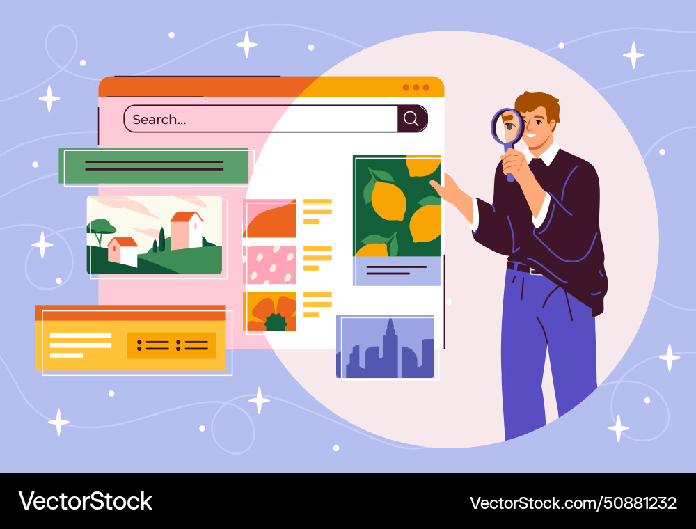 Website programming man concept Website programming man concept vector image