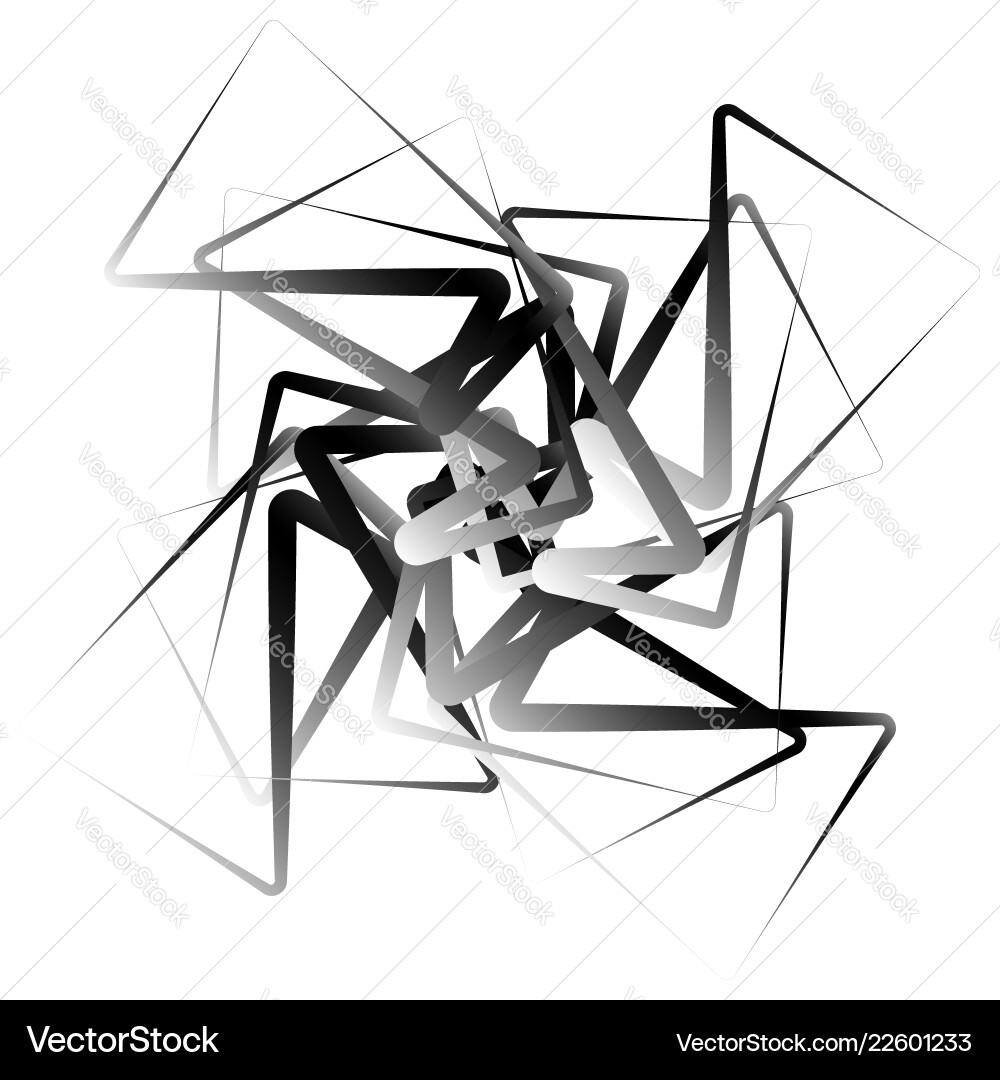 Abstract element made of rotating shapes art Vector Image