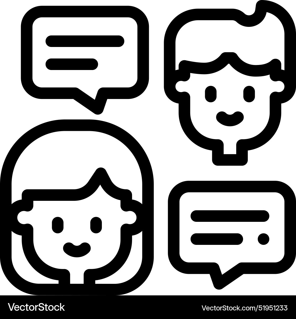 Chatting icon thin linear style design isolated Vector Image