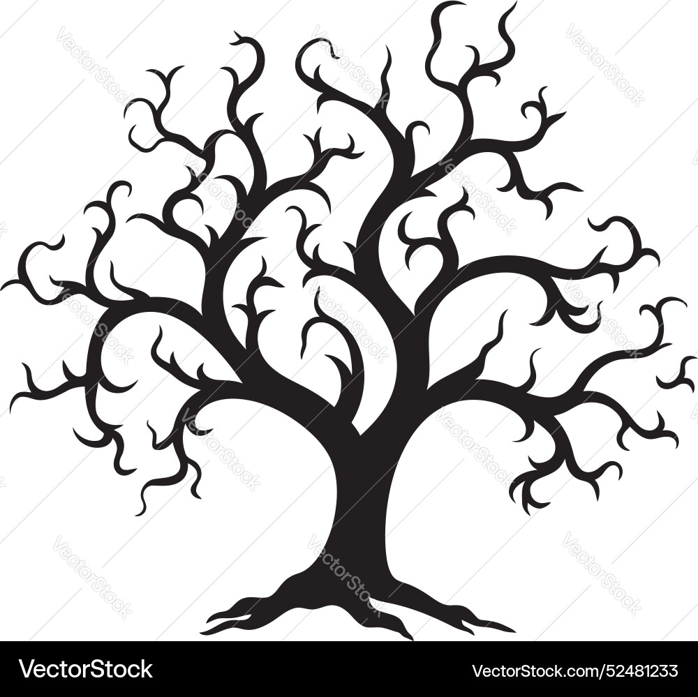 Devoid dendrite design emblem of desolate tree Devoid dendrite design emblem of desolate tree Vector Image