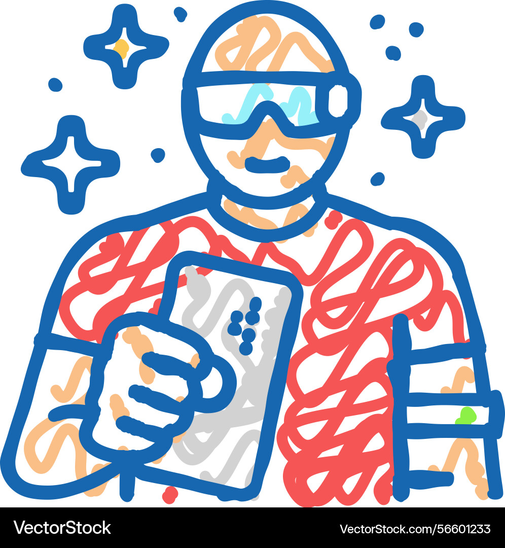 Gadget geek tech enthusiast icon doodle Gadget geek tech enthusiast icon doodle vector image
