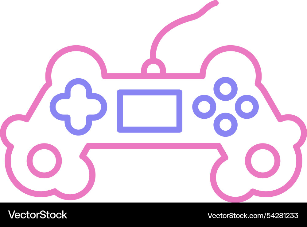 Game controller line two colour icon Vector Image