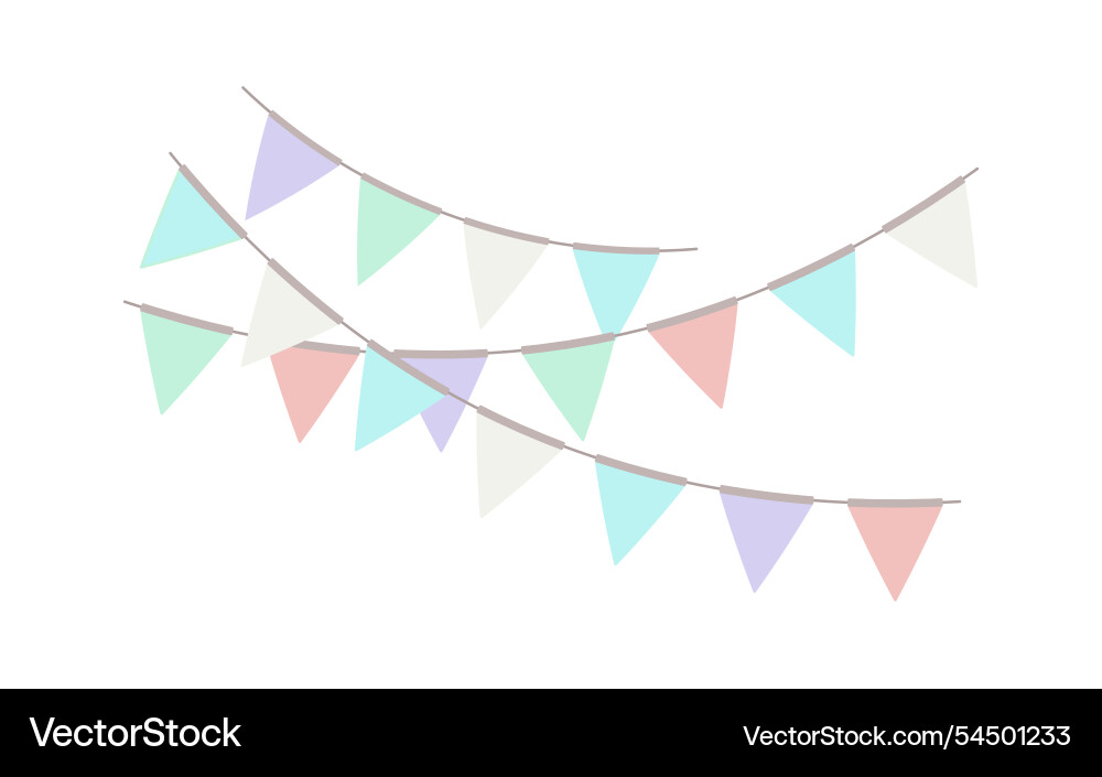 Garland with triangle flags decorative bunting Vector Image