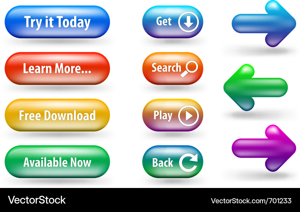 Glossy Button Set vector image
