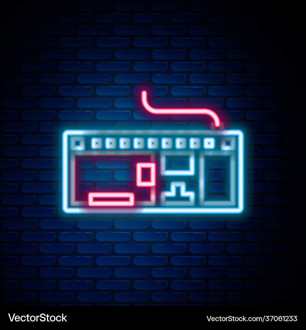 Glowing neon line computer keyboard icon isolated Glowing neon line computer keyboard icon isolated vector image