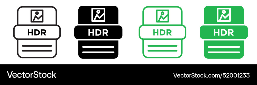 Hdr image file extension icon line art vector image