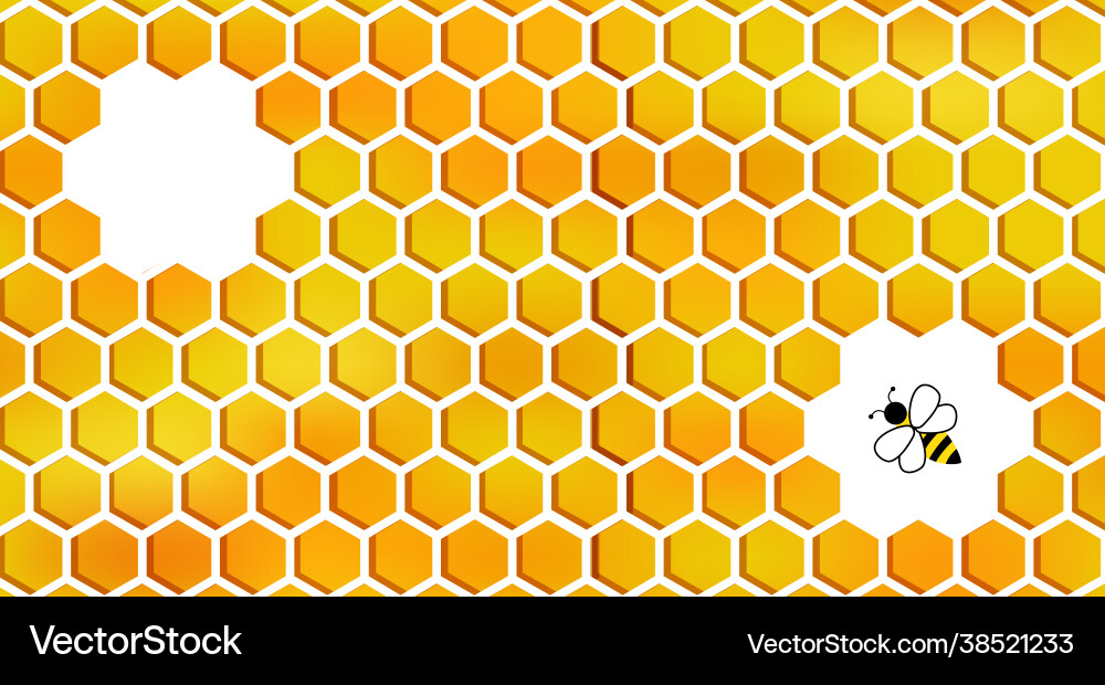 Honeycomb background pattern orange gradient Vector Image