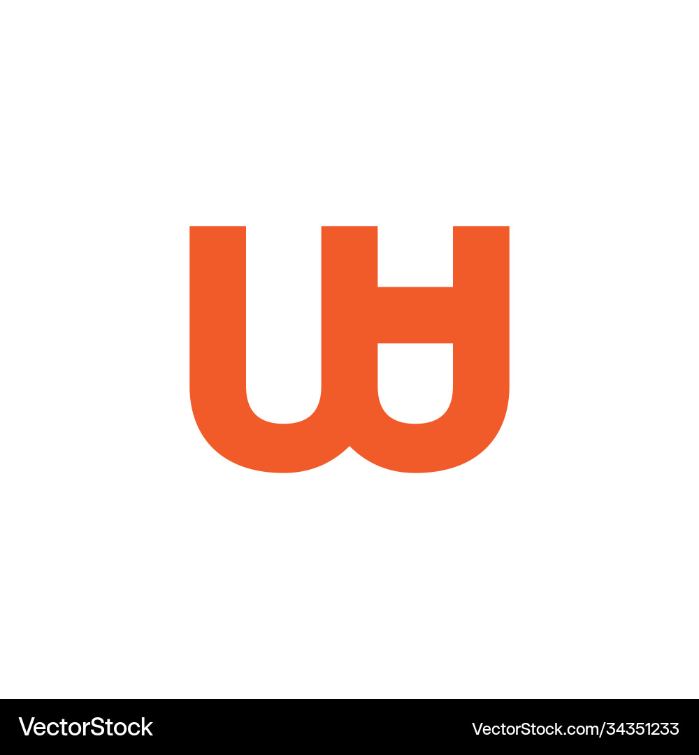 Letter hw simple geometric line logo vector image