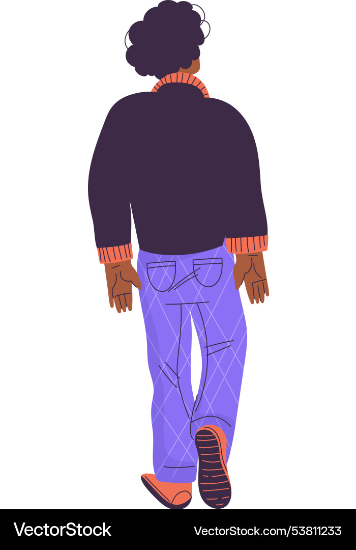 Man character standing from behind back view Man character standing from behind back view vector image