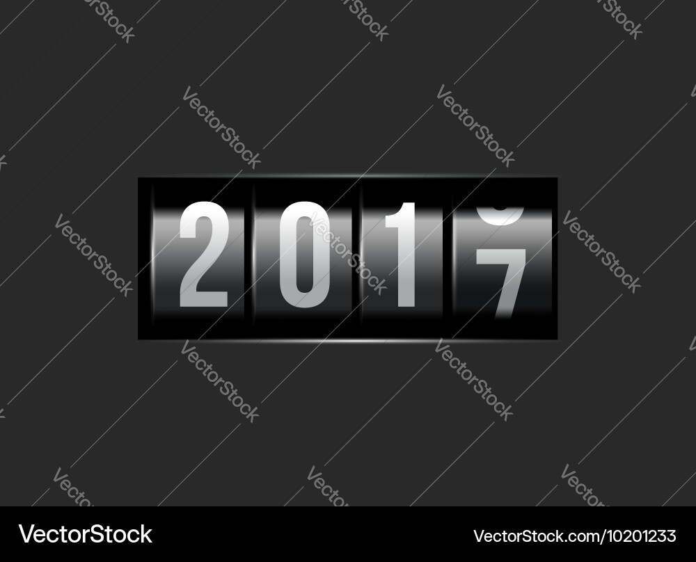 New year counter 2016 with power button Vector Image